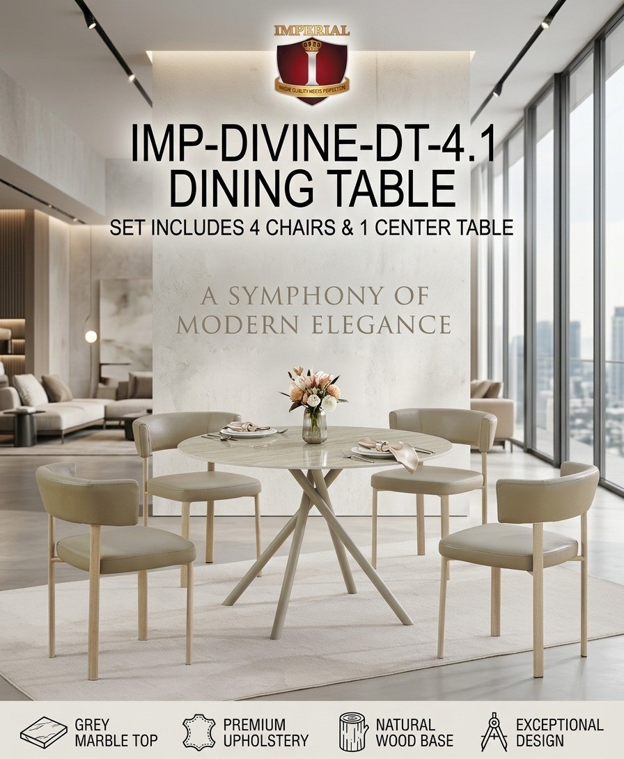 IMPERIAL DIVINE -- ROUND DINING TABLE WITH 4 CHAIRS -- NICE